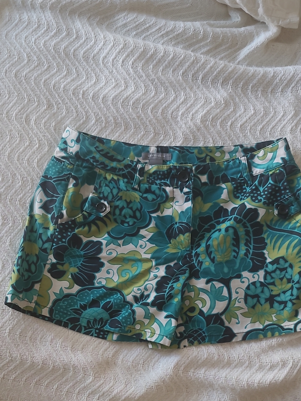 Ann Taylor Teal & Green Floral Bermuda Shorts